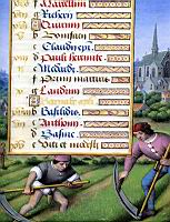 Fenaison, et paysan aiguisant sa faux